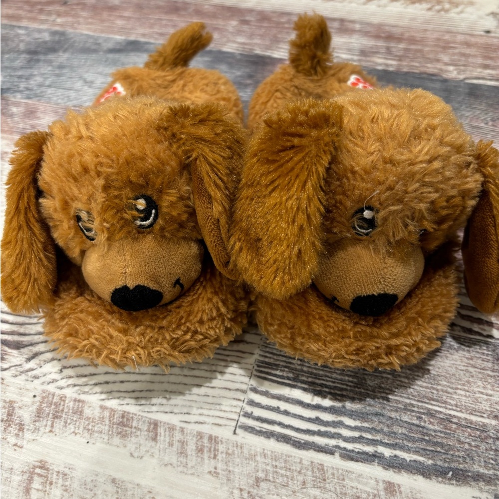 Build a bear puppy slippers . SZ L (1-2)